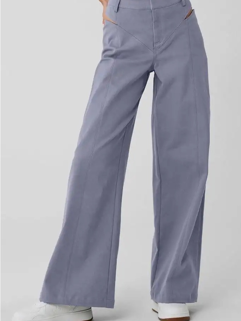 ALO Yoga High-Waist Risk Taker Trouser — Fog, Size L